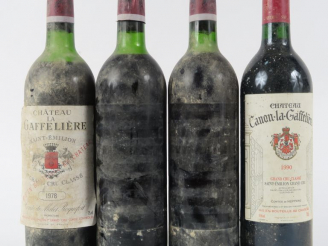 Vente aux enchères 4 BOUTEILLES GCC ST EMILION : 1 CHÂTEAU CANON LA GAFFELIERE 1990 - 3 C
