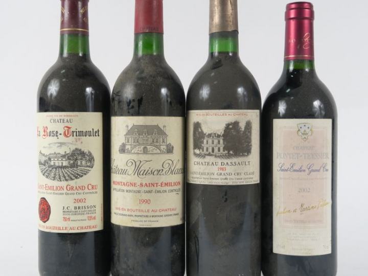 4 BOUTEILLES : 1 CHÂTEAU LA ROSE TRIMOULET GC ST EMILION 2002 - 1 CHÂT