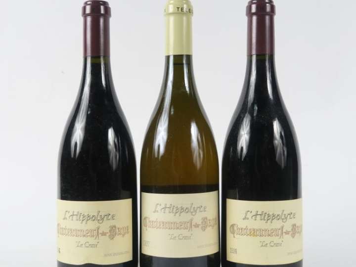 3 BOUTEILLES CHATEAUNEUF DU PAPE L'HYPPOLYTE 'LA CRAU' HENRI BRUNIER  