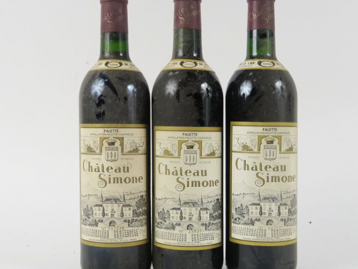 3 BOUTEILLES CHÂTEAU SIMONE 'PALETTE' ROUGE : 1 de 1996 - 1 de 1999 - 
