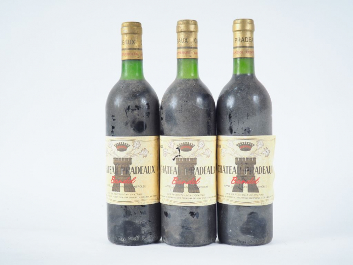 3 BOUTEILLES CHÂTEAU PRADEAUX BANDOL : 1 de 1987 - 2 de 1988