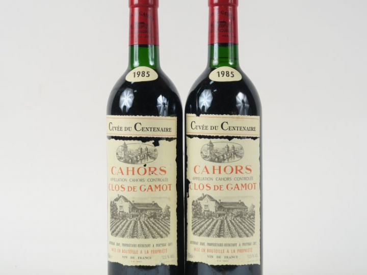 2 BOUTEILLES CLOS DE GAMOT 'CUVÉE DU CENTENAIRE' CAHORS - 1985 - CBO -
