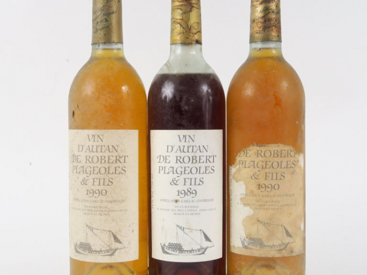 3 BOUTEILLES VIN D'AUTAN ROBERT PLAGEOLLES   FILS : 1 de 1989 MEP - 2 