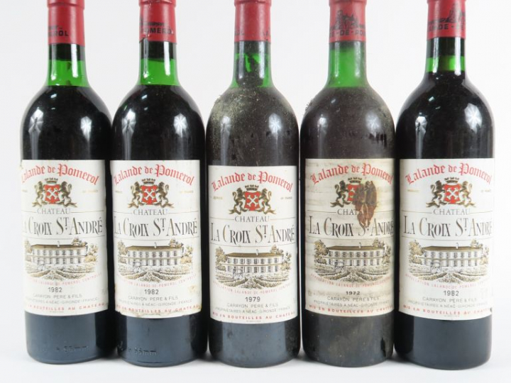 5 BOUTEILLES CHÂTEAU LA CROIX ST ANDRE LALANDE DE POMEROL - 3 de 1982 