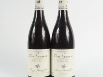 Vente aux enchères 2 BOUTEILLES CLOS VOUGEOT GC 'LE GRAND MAUPERTUI' ANNE   FRANCOIS GROS