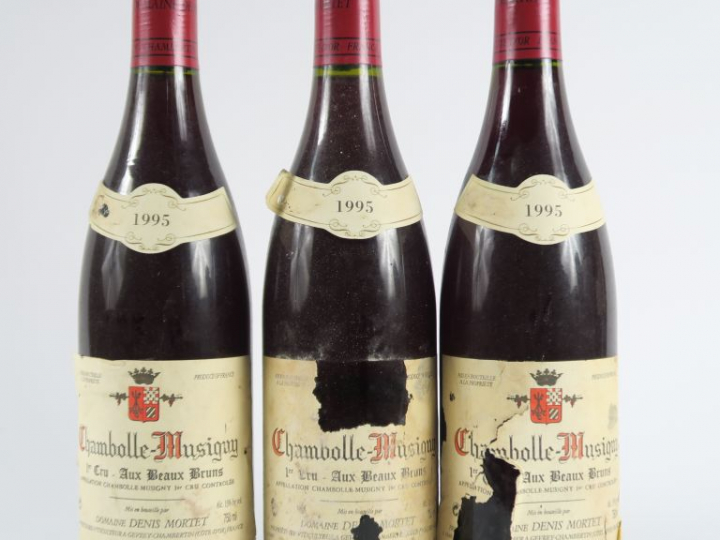 3 BOUTEILLES CHAMBOLLE MUSIGNY 1er CRU 'AUX BEAUX BRUNS' DENIS MORTET 