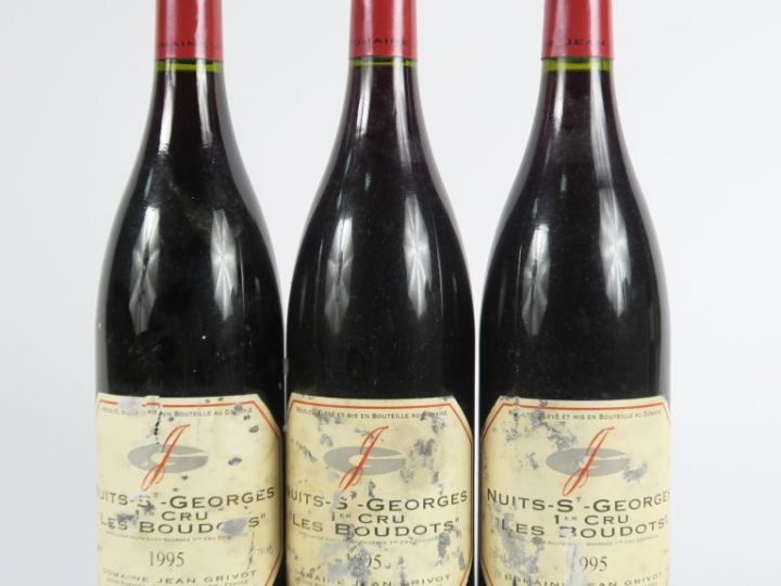 3 BOUTEILLES NUITS ST GEORGES 1er CRU 'LES BOUDOTS' JEAN GRIVOT - 1995