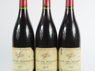 Vente aux enchères 3 BOUTEILLES CLOS DE VOUGEOT GC JEAN GRIVOT - 1995