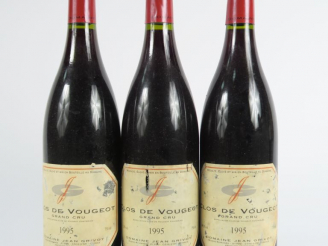 Vente aux enchères 3 BOUTEILLES CLOS DE VOUGEOT GC JEAN GRIVOT - 1995