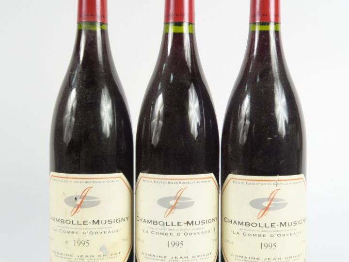 3 BOUTEILLES CHAMBOLLE MUSIGNY 'LA COMBE D'ORVEAUX' JEAN GRIVOT - 1995