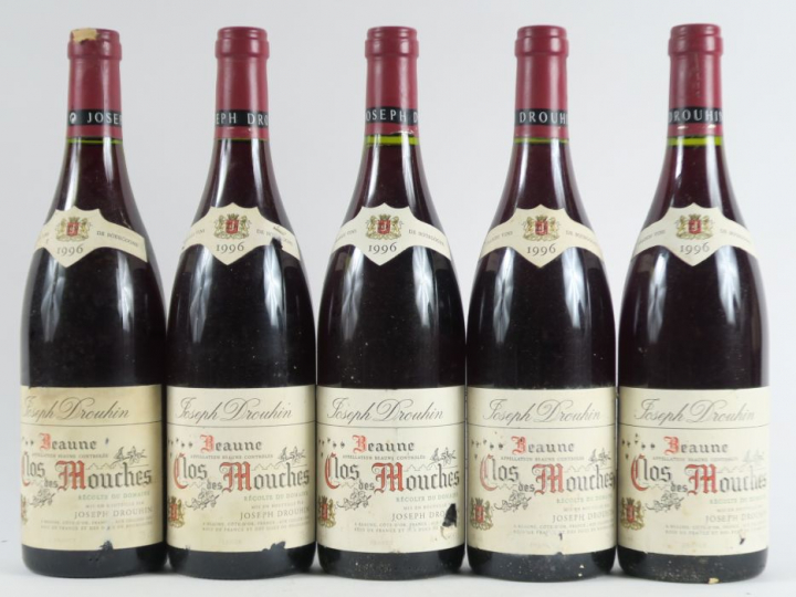 5 BOUTEILLES BEAUNE CLOS DES MOUCHES JOSEPH DROUHIN - 1996 - ELA