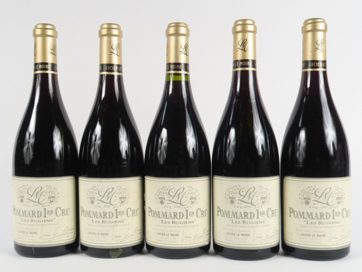 5 BOUTEILLES POMMARD 1er CRU 'LES RUGIENS' LUCIEN LE MOINE - 4 de 2000