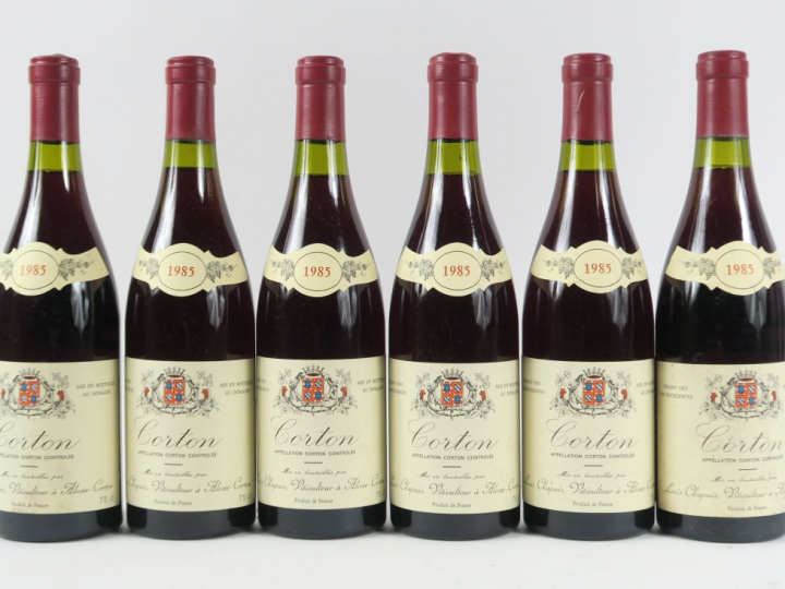 6 BOUTEILLES CORTON GC DOMAINE LOUIS CHAPUIS - 1985