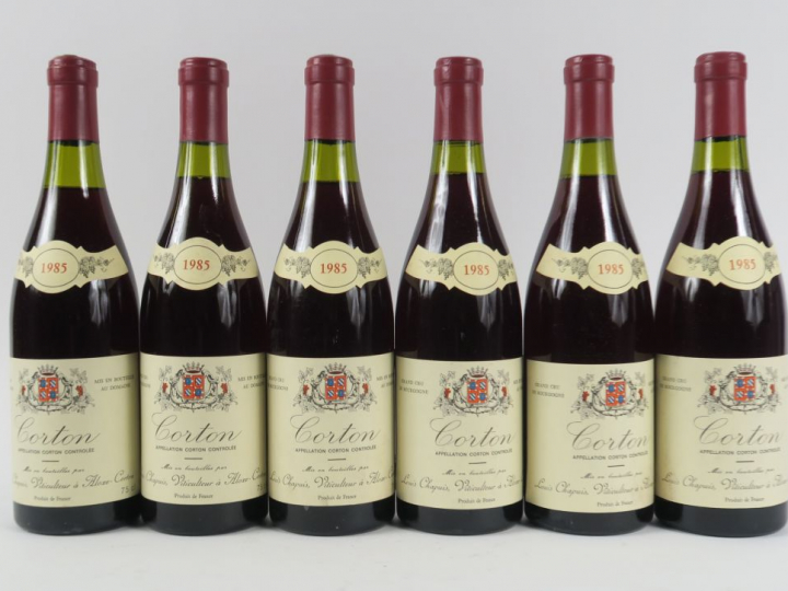 6  BOUTEILLES CORTON GC DOMAINE LOUIS CHAPUIS - 1985