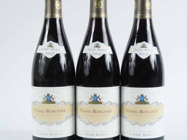 3 BOUTEILLES VOSNE ROMANEE ALBERT BICHOT - 2007
