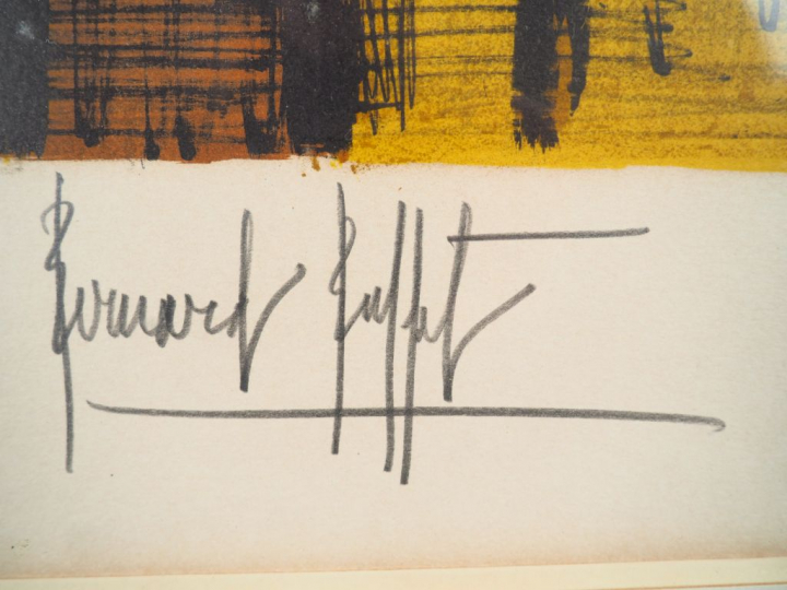 Bernard BUFFET. "Fleurs d'artichauts". Lithographie, signée et numérot