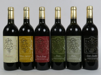 Vente aux enchères 6 BOUTEILLES BORDEAUX ROUGE COLLECTION DE L'AN - 2000 - CBO
