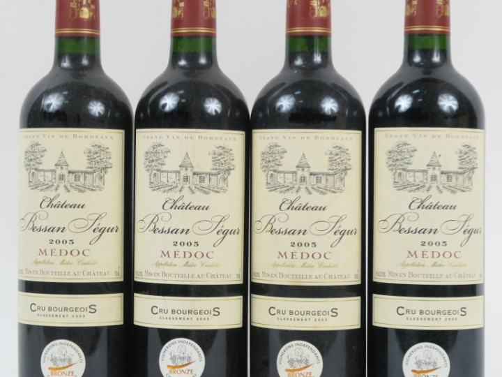 4 BOUTEILLES CHÂTEAU BESSAN SEGUR CB MEDOC - 2005