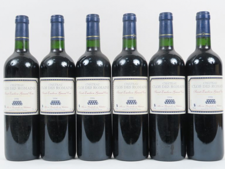 6 BOUTEILLES CHÂTEAU CLOS DES ROMAINS GC ST EMILION - 2006