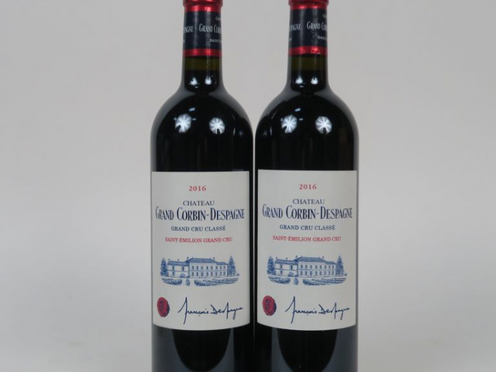 2 BOUTEILLES CHÂTEAU GRAND CORBIN D'ESPAGNE GCC ST EMILION - 2016