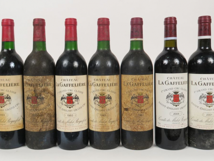 7 BOUTEILLES CHÂTEAU LA GAFFELIERE 1er GCC ST EMILION : 5 DE 1993 4 BG