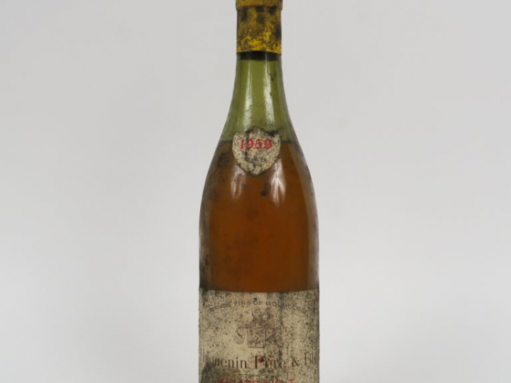 1 BOUTEILLE MEURSAULT HUGUENIN PÈRE   FILS 1959 - 6 CM/EA/CAPS CORRODÉ