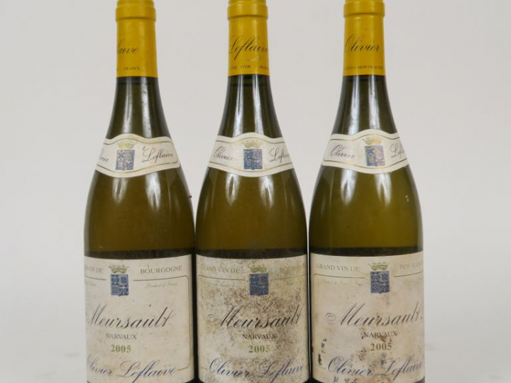 3 BOUTEILLES MEURSAULT NARVAUX OLIVIER LEFLAIVE - 2005 - 3 ES/1 ETLA