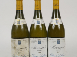 Vente aux enchères 3 BOUTEILLES MEURSAULT NARVAUX OLIVIER LEFLAIVE - 2007 - 1 à 1,5 CM/1 