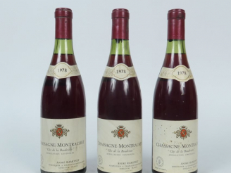 Vente aux enchères 3 BOUTEILLES CHASSAGNE MONTRACHET 'CLOS DE BOUDRIOTTE' RAMONET - 1978 