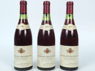 Vente aux enchères 3 BOUTEILLES CHASSAGNE MONTRACHET 'CLOS DE BOUDRIOTTE' RAMONET - 1978 