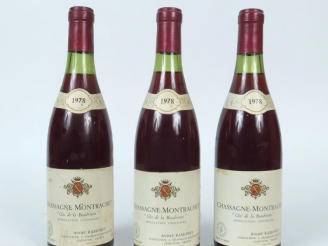 Vente aux enchères 3 BOUTEILLES CHASSAGNE MONTRACHET 'CLOS DE BOUDRIOTTE' RAMONET - 1978 