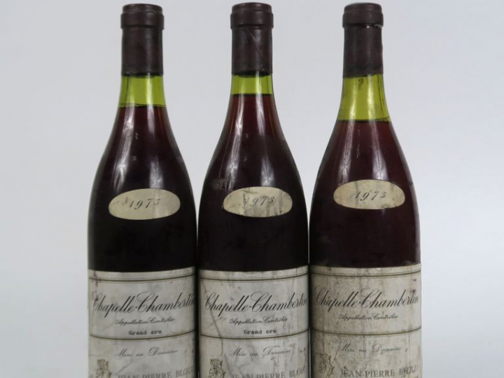 3 BOUTEILLES CHAPELLE CHAMBERTIN GC JEAN PIERRE BLOUD : 2 de 1973 - 1 