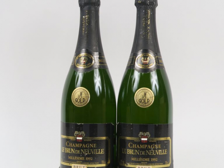 2 BOUTEILLES CHAMPAGNE LE BRUN DE NEUVILLE - 1992