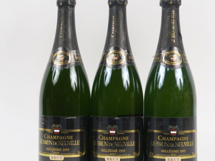 3 BOUTEILLES CHAMPAGNE LE BRUN DE NEUVILLE - 1995