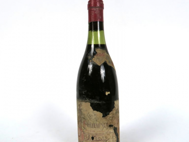 1 BOUTEILLE CHÂTEAUNEUF DU PAPE VIDAL FLEURY - 1955 - 4 CM/ETA