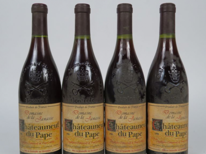 4 BOUTEILLES CHÂTEAUNEUF DU PAPE DOMAINE DE LA JANASSE - 1988 