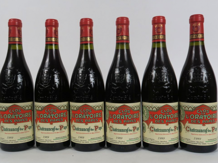 6 BOUTEILLES CHÂTEAUNEUF DU PAPE CLOS DE L'ORATOIRE - 1989 