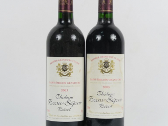 Vente aux enchères 2 BOUTEILLES CHÂTEAU BEAU SEJOUR BECOT 1er GCC ST EMILION - 2003