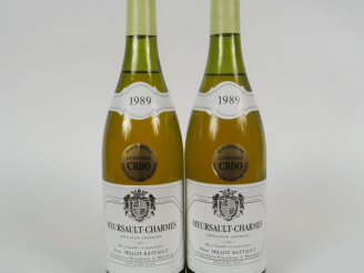 Vente aux enchères 2 BOUTEILLES MEURSAULT CHARMES PIERRE MILLOT BATTAULT - 1989 - 1 à 3 C