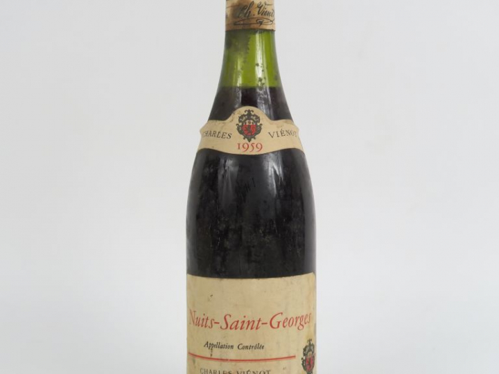 1 BOUTEILLE NUITS ST GEORGES CHARLES VIENOT - 1966 - 3,5 CM/BLS