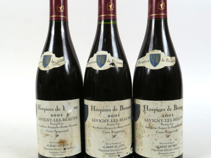 3 BOUTEILLES HOSPICES DE BEAUNE SAVIGNY LES BEAUNE 1er CRU CUVEE FOUQU