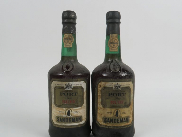2 BOUTEILLE PORTO FINE RUBY SANDEMAN - ET/ETS/BS