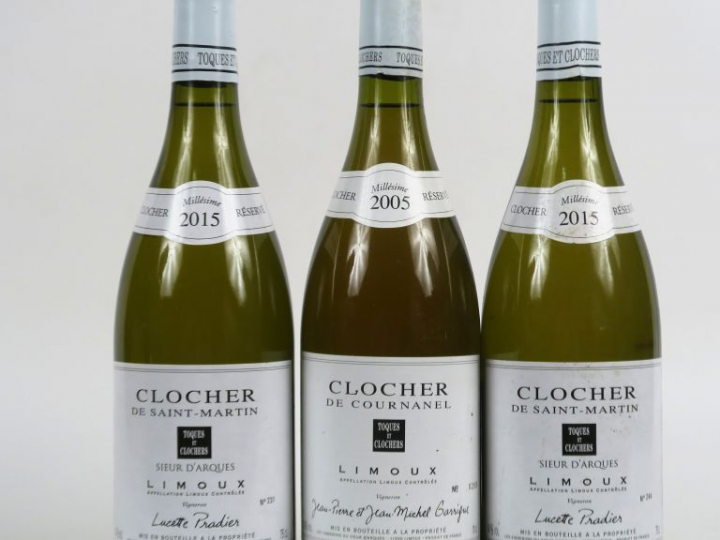 3 BOUTEILLES TOQUES ET CLOCHERS : 1 CLOCHER DE COURNANEL 2005 - 2 CLOC