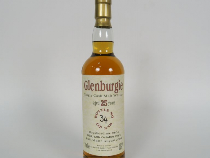1 BOUTEILLE GLENBURGIE (70cl/53,5°) Distillation : 12/10/1983 - Embout