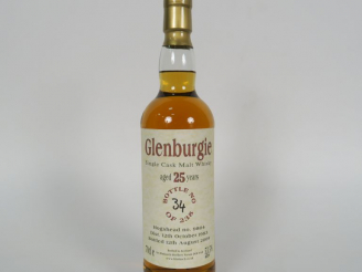 Vente aux enchères 1 BOUTEILLE GLENBURGIE (70cl/53,5°) Distillation : 12/10/1983 - Embout