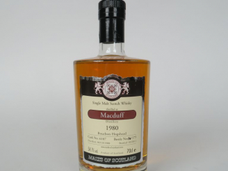 Vente aux enchères 1 BOUTEILLE MACDUFF (70cl/54,1°) 'Bourbon Hogshead / 175 bouteilles' D