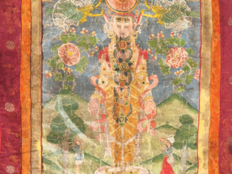 Vente aux enchères Népal, XIXe siècle et Tibet  Deux Tangka sur toile polychrome à caract