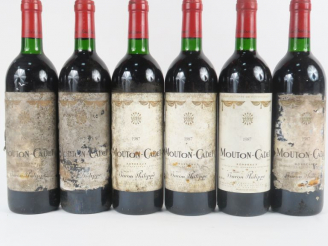 Vente aux enchères 6 BOUTEILLES MOUTON CADET BORDEAUX - 1987 - BG/EA