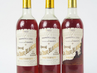 Vente aux enchères 3 BOUTEILLES CHÂTEAU LA TOUR BLANCHE 1er CC SAUTERNES - 1960 - MEP