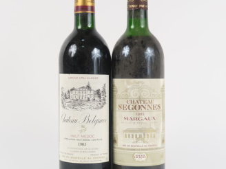 Vente aux enchères 2 BOUTEILLES de 1985 : 1 CHÂTEAU BELGRAVE GCC HAUT MEDOC BG / 1 CHÂTEA